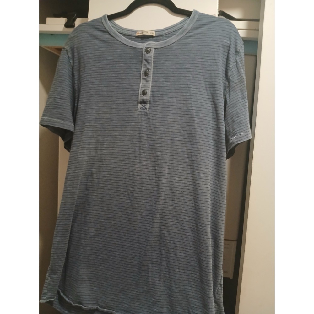 Marine Layer Shirt Mens L/XL Blue Long Sleeve Henley Soft Knit Top Casual